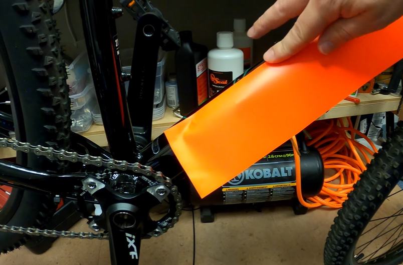vinyl wrapping a bike