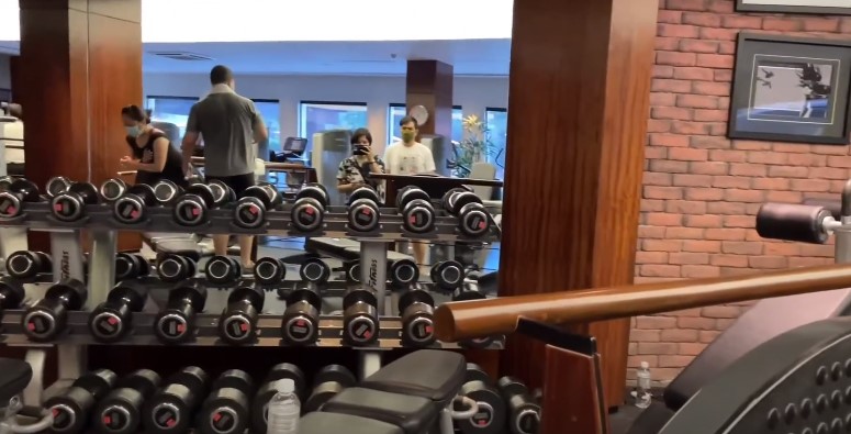 Gym of a hotel