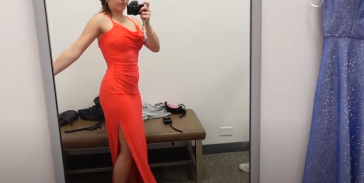 Orange fitted dress