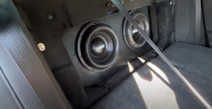Subwoofer installed in car seat