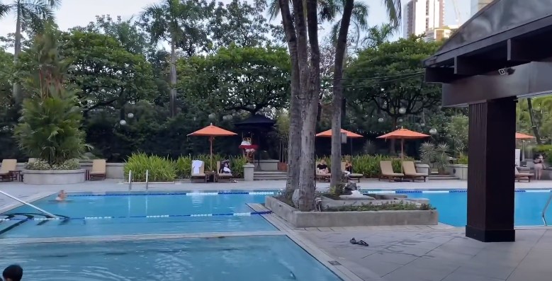Swimming pool area of a hotel