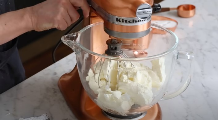 Creamcheese into the Kitchen aid Mixer