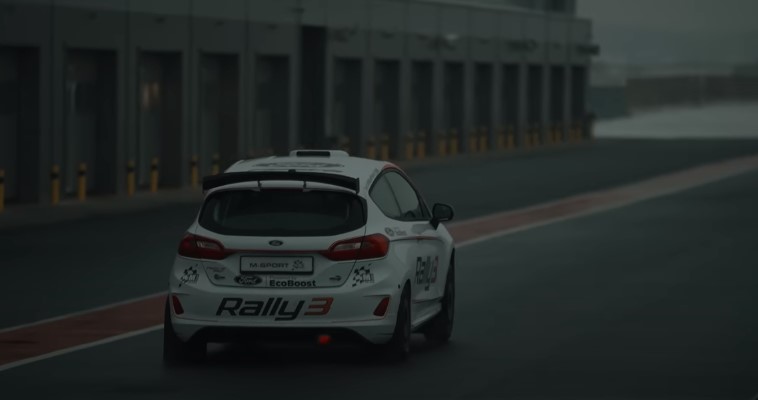 Rally car on a test