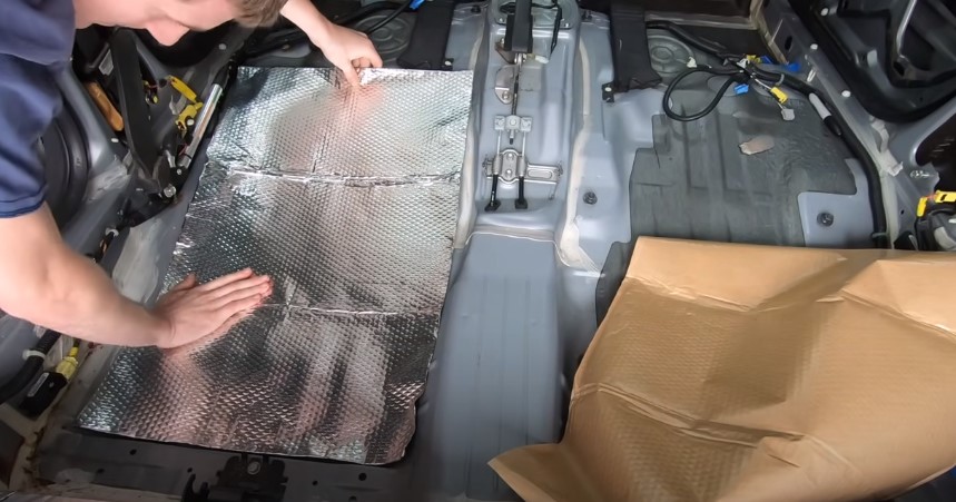 Sound Proofing installation on the car flooring