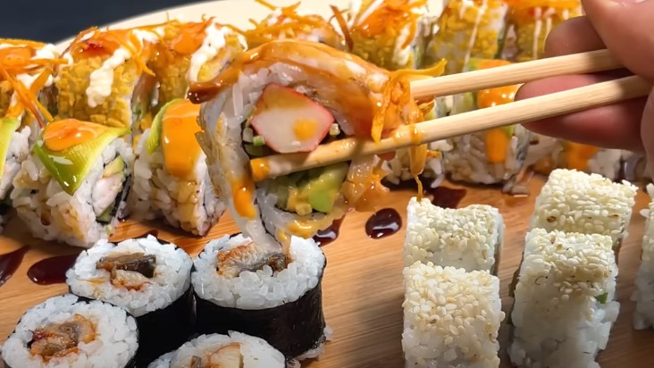 Variety of sushi bar