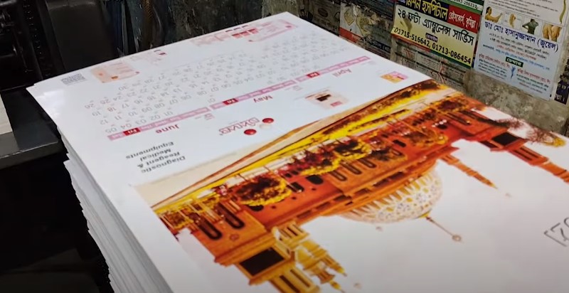 printed copy of calendar stacked