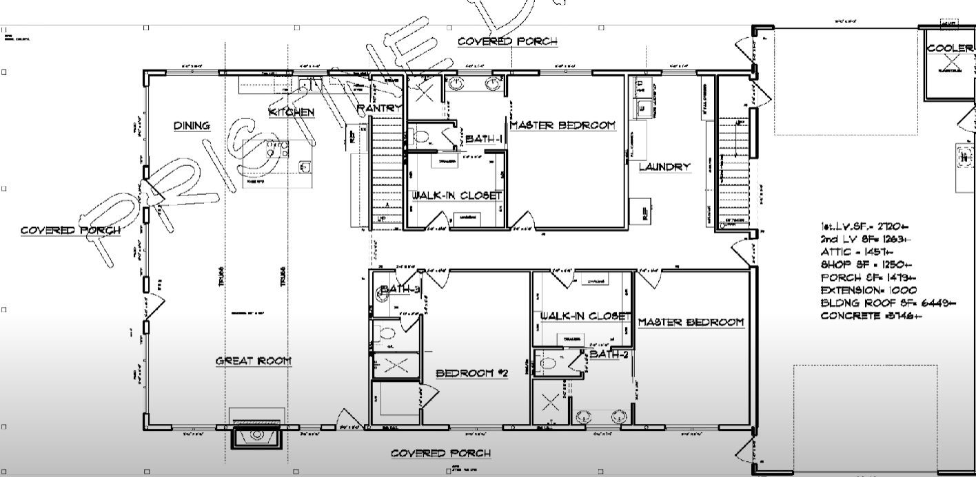 Blueprint of Barndominium