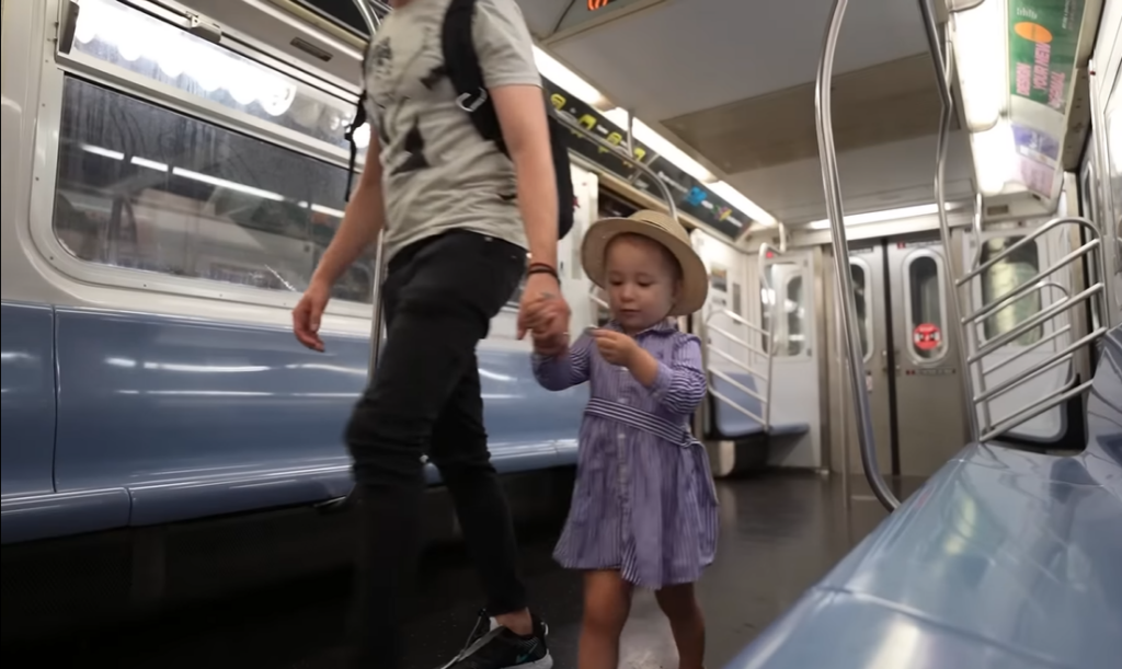 child in subway