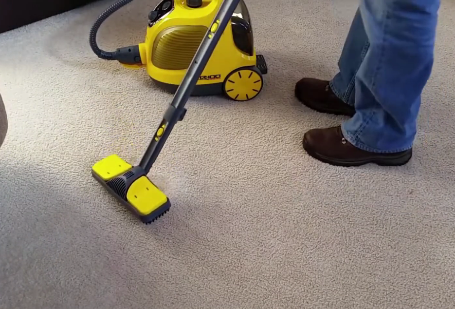 vacuuming floor
